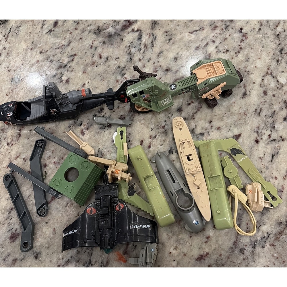 Vintage 1980s Hasbro GI Joe Vehicle Lot Salvage Vehicles Mixed Parts
